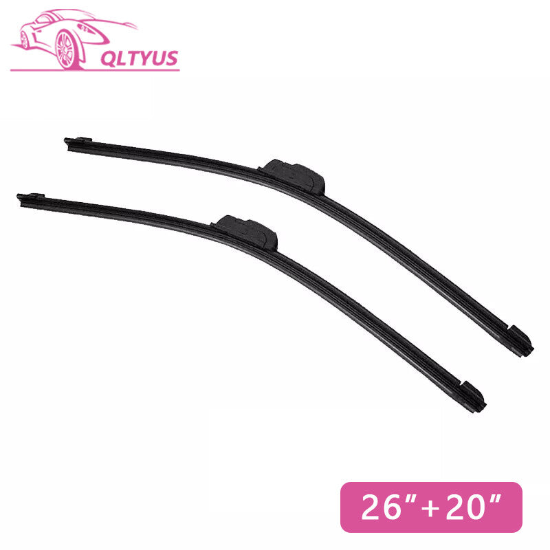 26 +20 Front Windshield Wiper Blades J-hook Bracketless Frameless All-Seasons