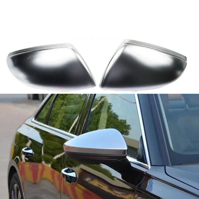 Silver Rearview Mirror Cover Mirror Cap Matte Chrome for Audi for A6 A7 for A8 2019-20