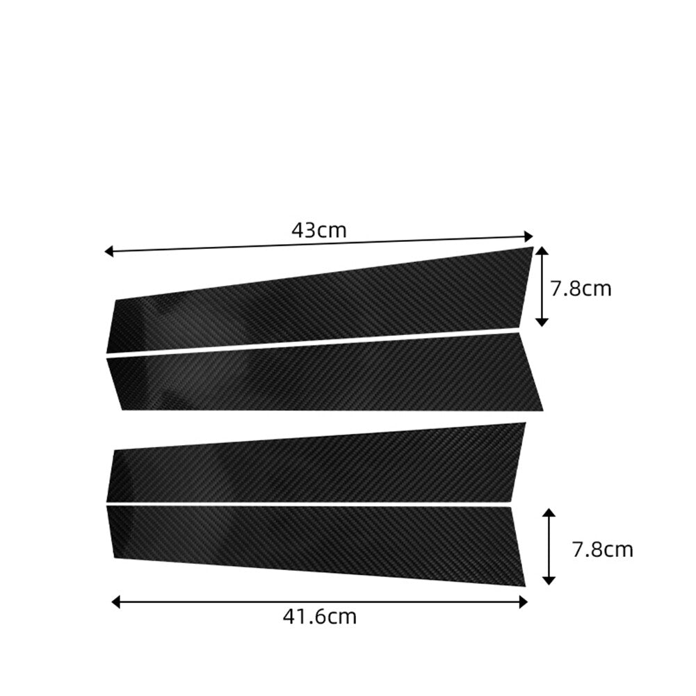 4Pcs for VW for Golf 8 MK8 GTI 2021 Carbon Fiber Car Window B-pillars Cover Trim