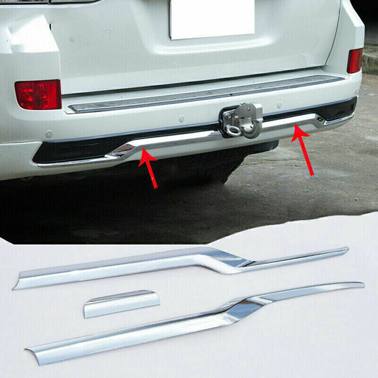 for Toyota for Land Cruiser LC200 16-21 Chrome Rear Bumper Guard Strip Cover Trim 3X