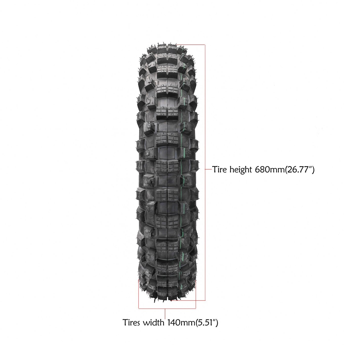 Front 80/100-21 + Rear 120/90-18 tire and tubing combination suitable for motorcycles, motocross, M/S