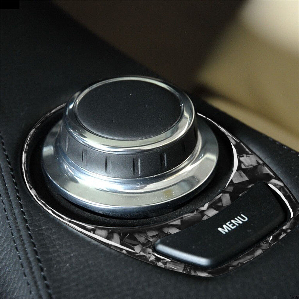 Forged Carbon Multimedia Knob Radio Button Trim for BMW 6 series E63 E64 2004-10