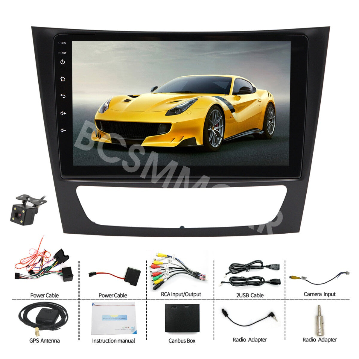 9in HD Video GPS For Carplay W/Cam Fit for Mercedes-Benz G-Class W463 2001-2008