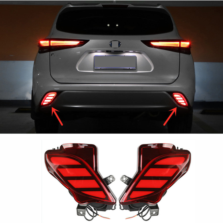 for Toyota Highlander 2020-2024 LED Rear Fog Light Tail Bumper Light Sets Cover