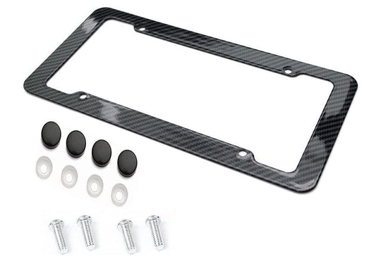 piece of car license plate frame cover cap for trunk, black carbon, suitable for VW .