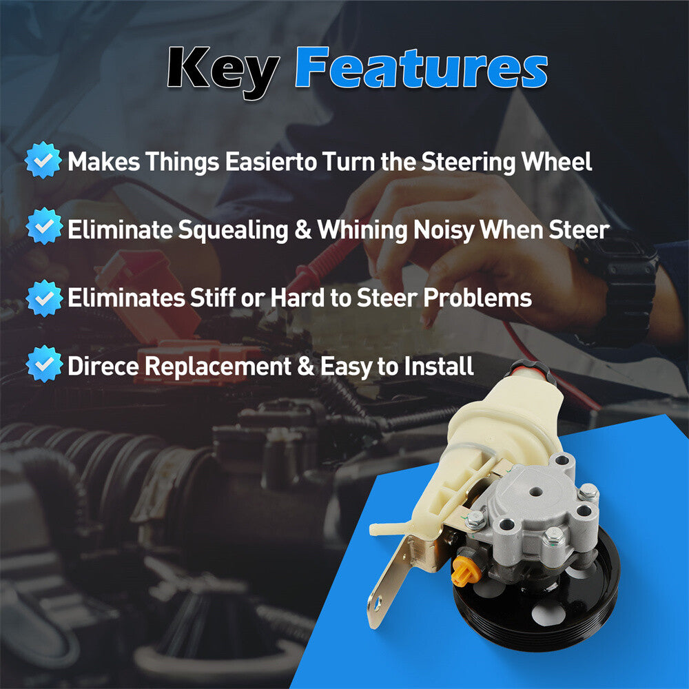Power Steering Pump W/ Pulley  Reservoir For 2004 for Dodge Dakota V6 3.7L 964045R
