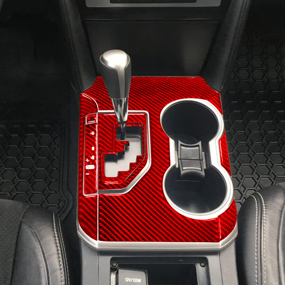 Red Carbon Fiber Gear Shift Panel Decorative Cover Trim for Toyota for Camry 12-14 B