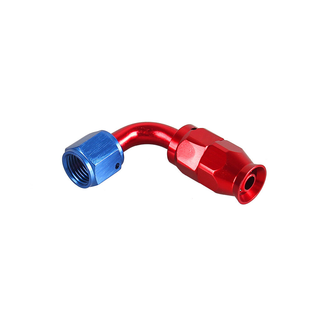 10AN PTFE Hose End Fittings 90Degree Aluminum Swivel AN10 For PTFE Hose Only Red