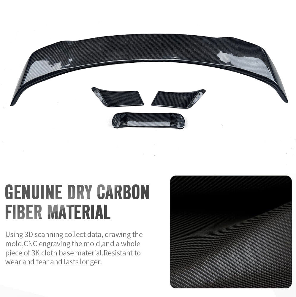 For 24-Up for Ford for Mustang S650 | GT Style CARBON FIBER Rear Trunk Lid Wing Spoiler