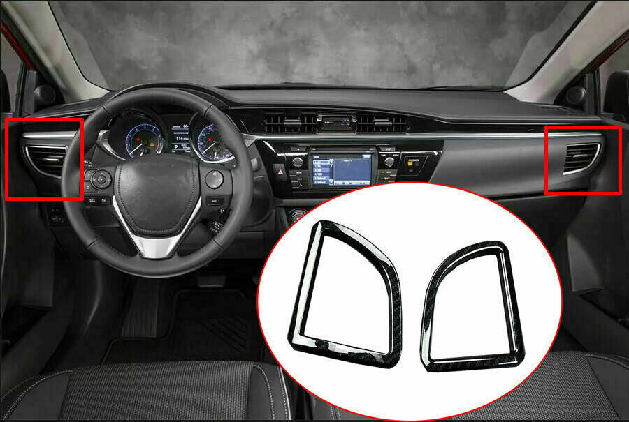 for Toyota for Corolla 2014-2016 Carbon Fiber Inner Console L&R Air Outlet Vent Trim