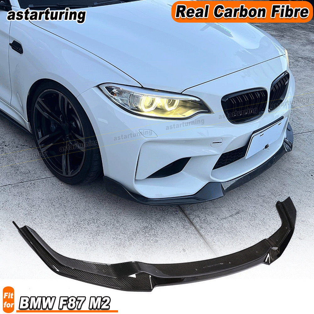 for BMW 2 Series F87 M2 Coupe 2016-20 REAL CARBON Front Bumper Lip Chin Spoiler