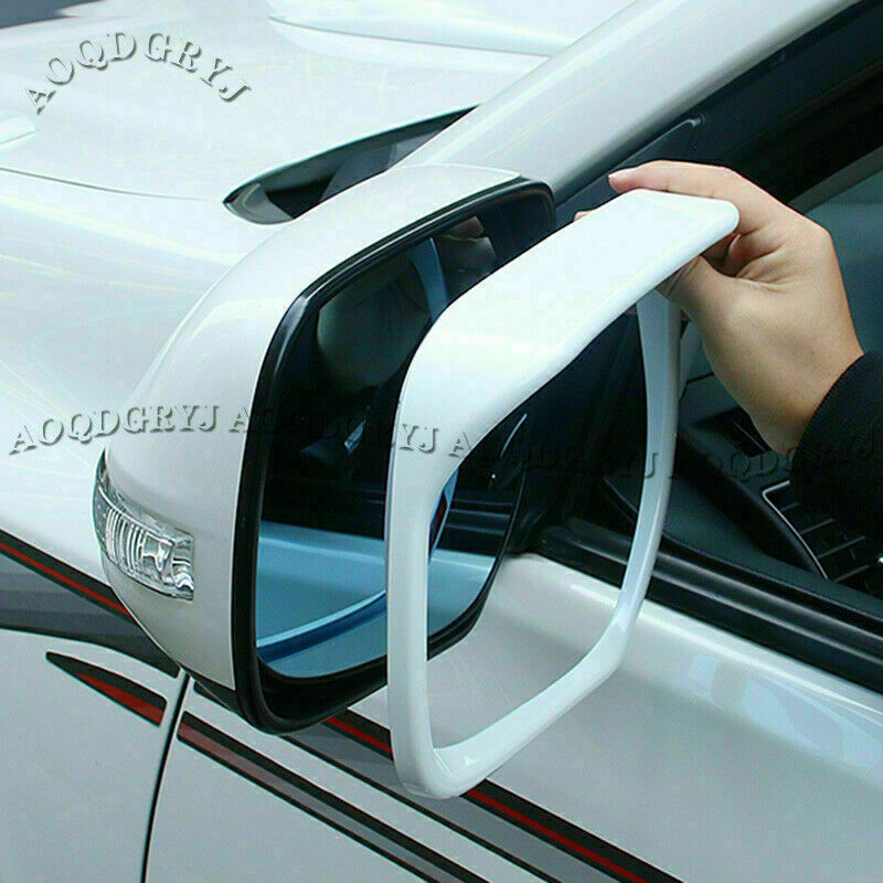 2X for Land Cruiser LC200 2016-2021 White Rearview Mirror Frame Cover Rain Guard