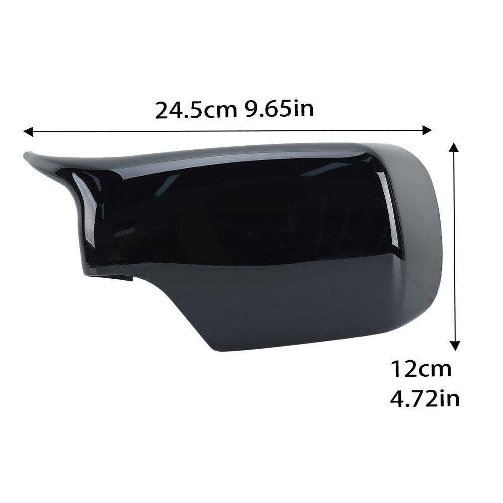 2¡Á F¨¹r for BMW 3er E46 4 T¨¹ren 1998-2005 M-Stil Spiegelkappen Geh?use Glanz Schwarz