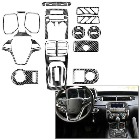 40 Pcs Carbon Fiber Interior Dashboard Cover Trim for Chevrolet Camaro 2010-2015