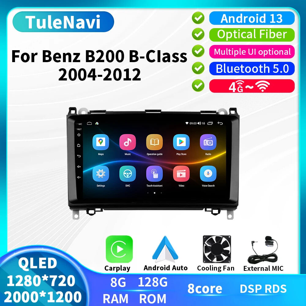 for Mercedes for Benz B160 B170 B200 W169 2004-2012 GPS CarPlay Car Radio Screen