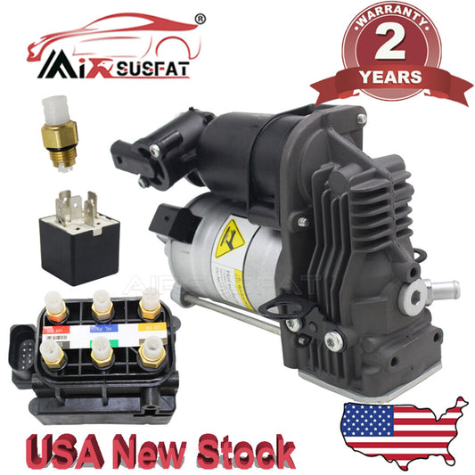for MERCEDES S-CLASS W221 S550 CL550 AIR SUSPENSION COMPRESSOR PUMP +VALVE BLOCK