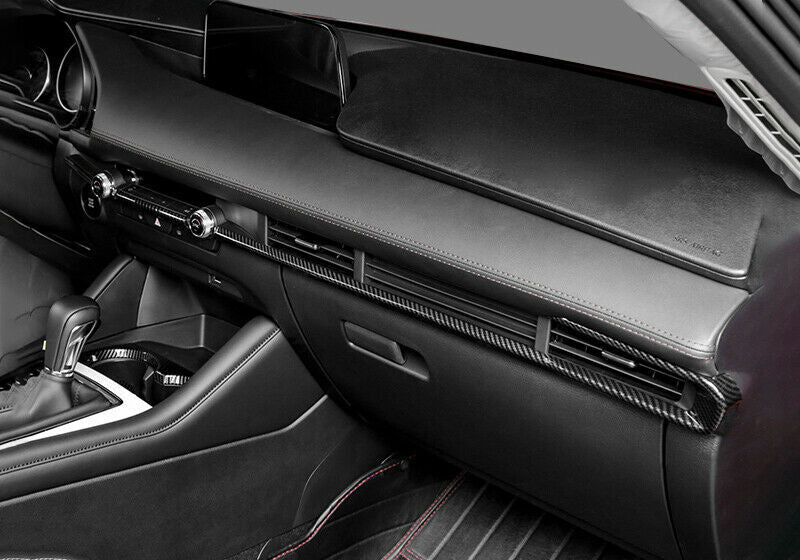 for Mazda 3 Axela 2019-2022 Carbon Fiber Inner Console Dashboard Strip Trims