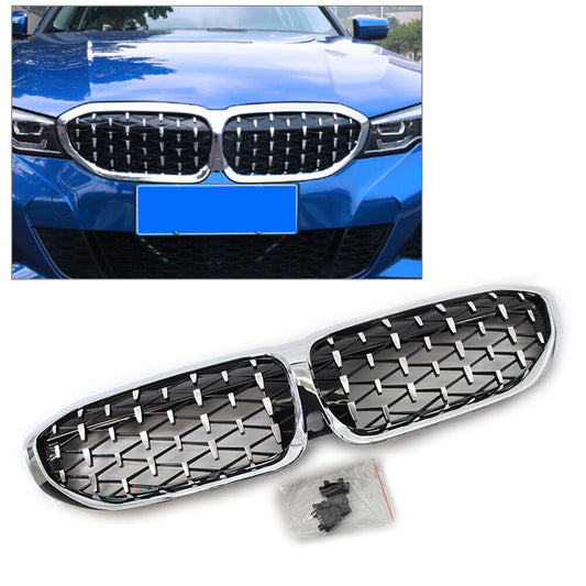 Diamond Style Grill for BMW New 3 Series G20 2019-20 Chrome Front Kidney Grille