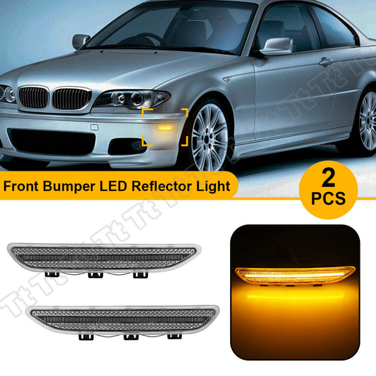 LED front bumper side marker light reflectors for 2004-06 for BMW 3 Series E46 Coupe.