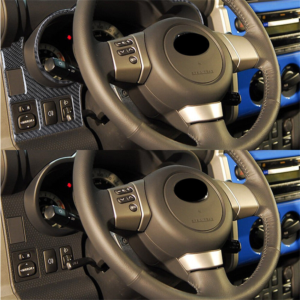 3¡ÁCarbon Fiber Dashboard Speedometer Surround Trim For Toyot@ FJ Cruiser 2007-21