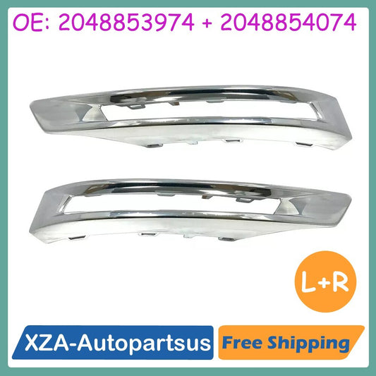 1 Pair Left Right Front Bumper Fog Light Grille Cover for 2014-2016 for Benz GLK