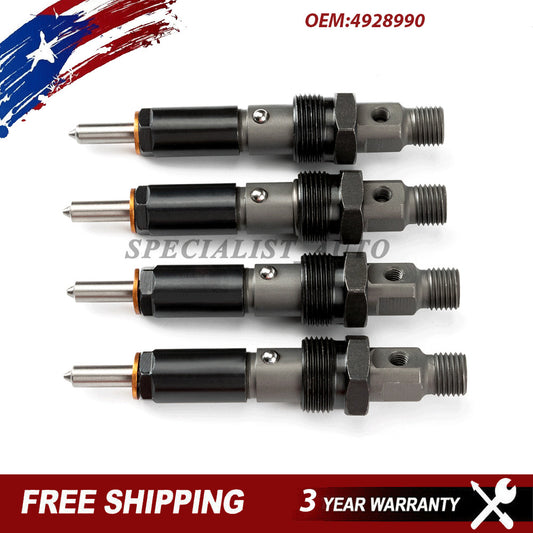 Set 4 Diesel Fuel Injectors 4928990 For 4BT ENGINE KDAL59P6