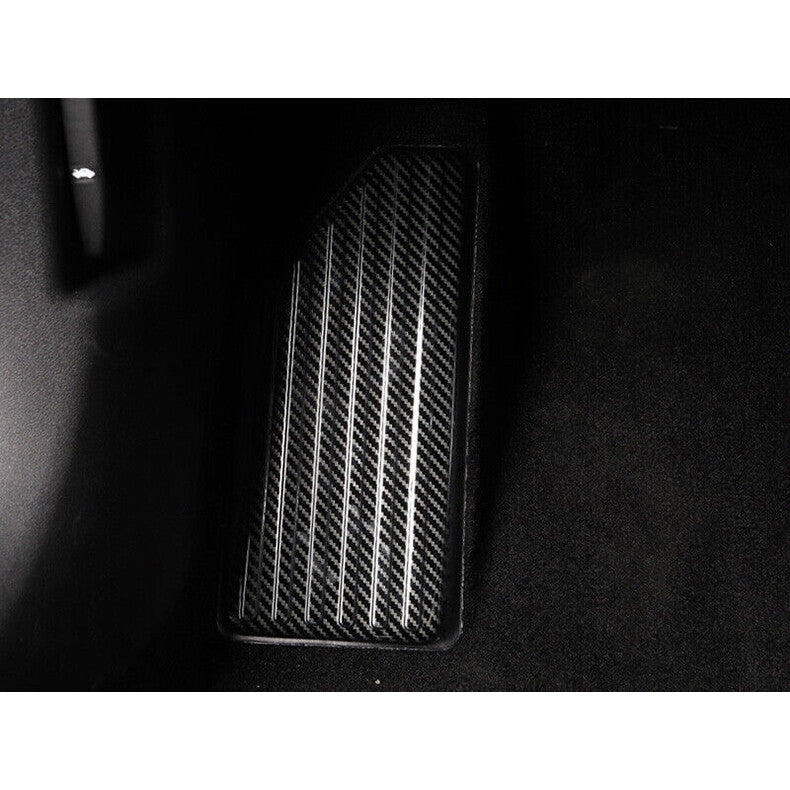 for Hyundai for Elantra 2021-2023 Carbon Fiber Steel Footrest Pad Pedal Cover Trim