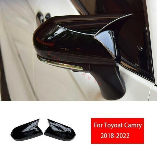 for Toyota for Camry 2018-2023 Black Look OX Horn Side Door Rearview Mirror Cover 2X