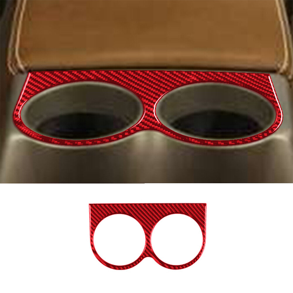 Red carbon fiber interior rear cupholder cover trim for Ford F-150 FX4 2004-2008