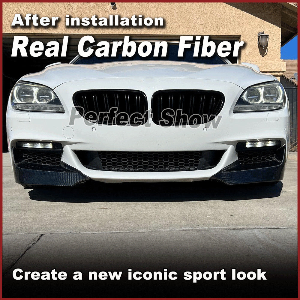 for BMW 6 Series F06 F12 F13 M-Sport 12UP REAL Carbon Front Bumper Splitter Lip
