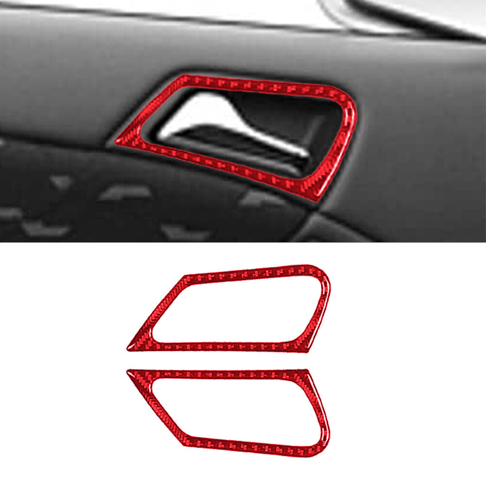Red carbon fiber front door handle cover trim suits the for Mercedes-Benz W203. (05-07)