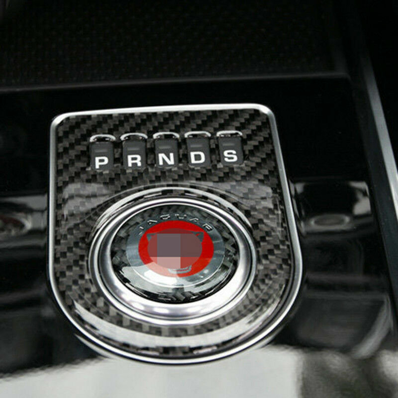 1X for Jaguar F-PACE 2016-2020 Carbon Fiber Central Console Gear knob Trim Cover