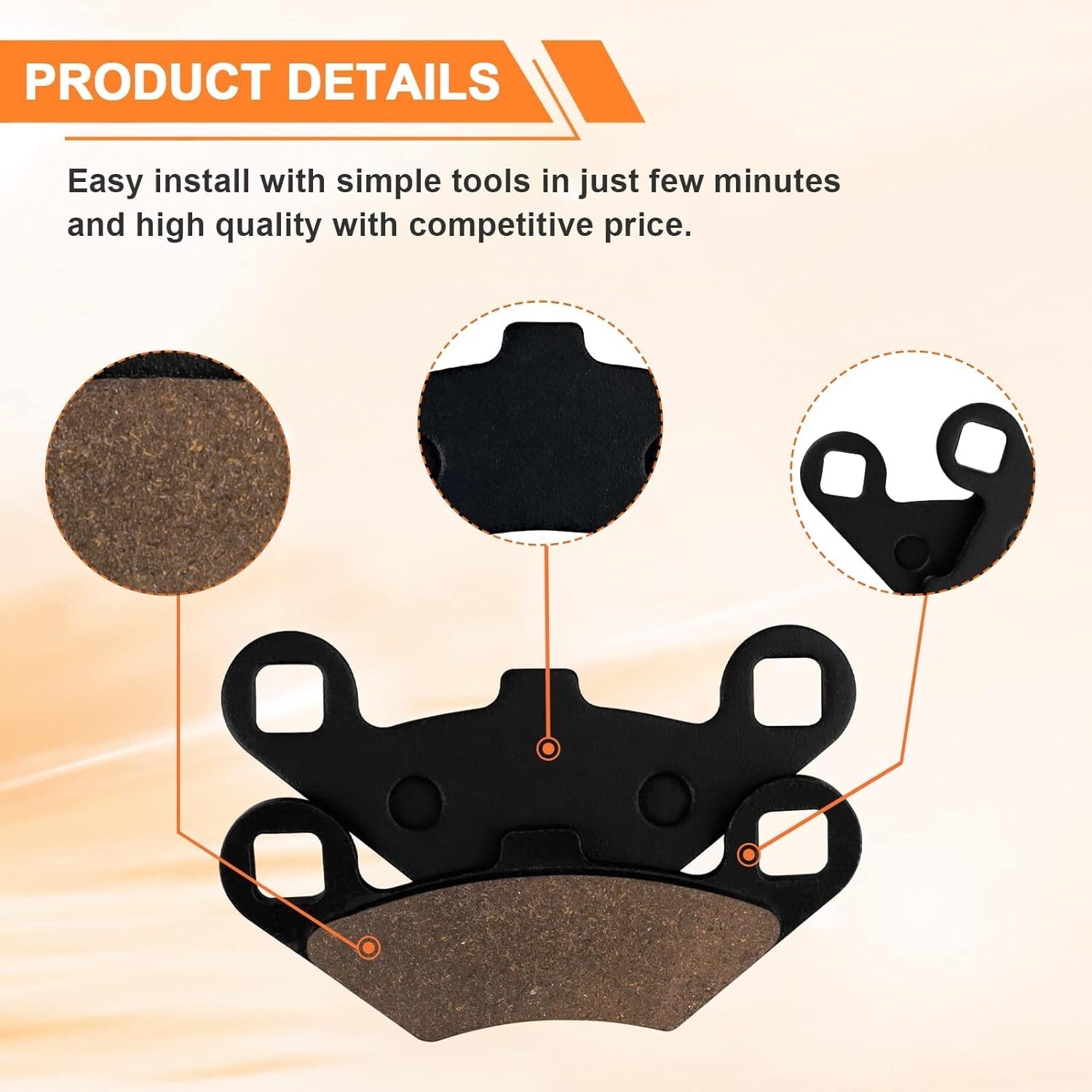 Front and Rear Brake Pads for Polaris Sportsman 400 500 600 700 800 EFI/HO