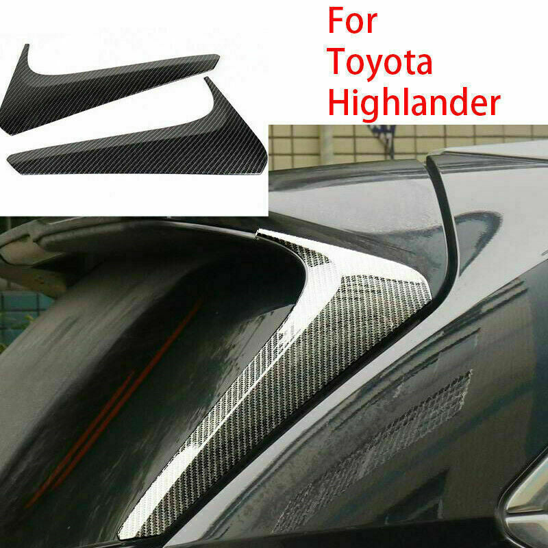 for Toyota Highlander 2014-2019 Carbon Fiber Rear Window Side Spoiler Panel Trim