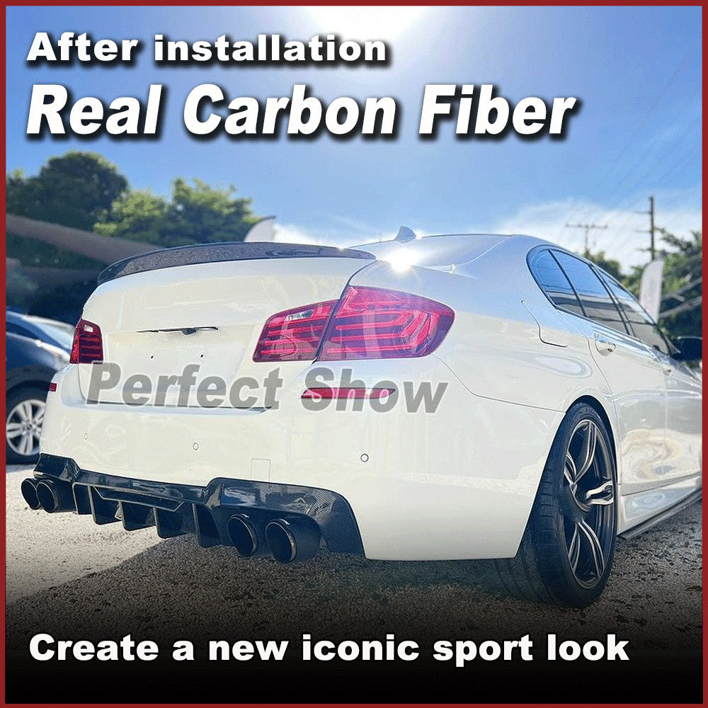 for BMW F10 M5 Sedan 2012-17 Real Carbon Fiber Rear Bumper Diffuser Lip Spoiler