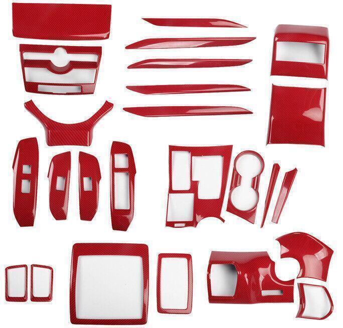 for Lexus NX 300h 200t 15-21 Red Carbon Fiber Look Interior Decor Full Set Trim