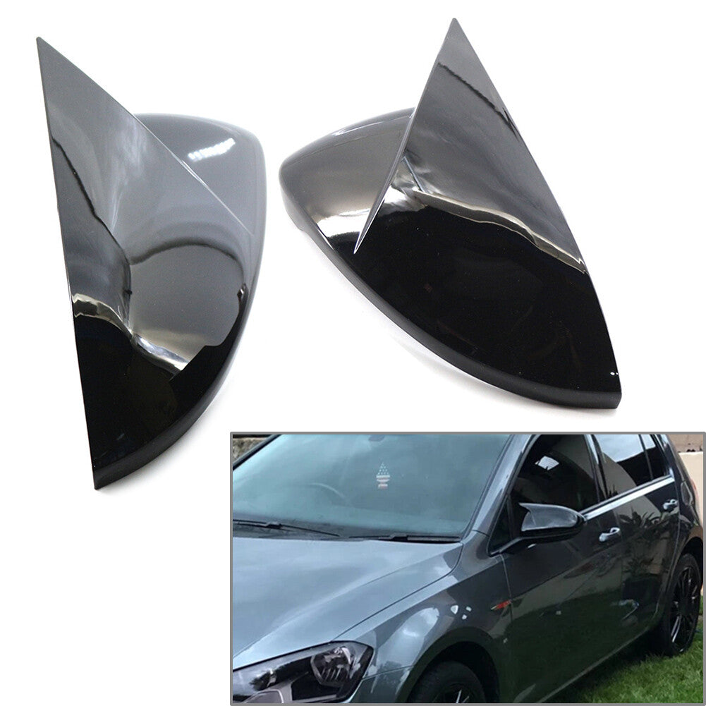 Glossy Black Rear Mirror Cover Caps for VW for Golf MK7 R R-Line 14-19 5G0857537