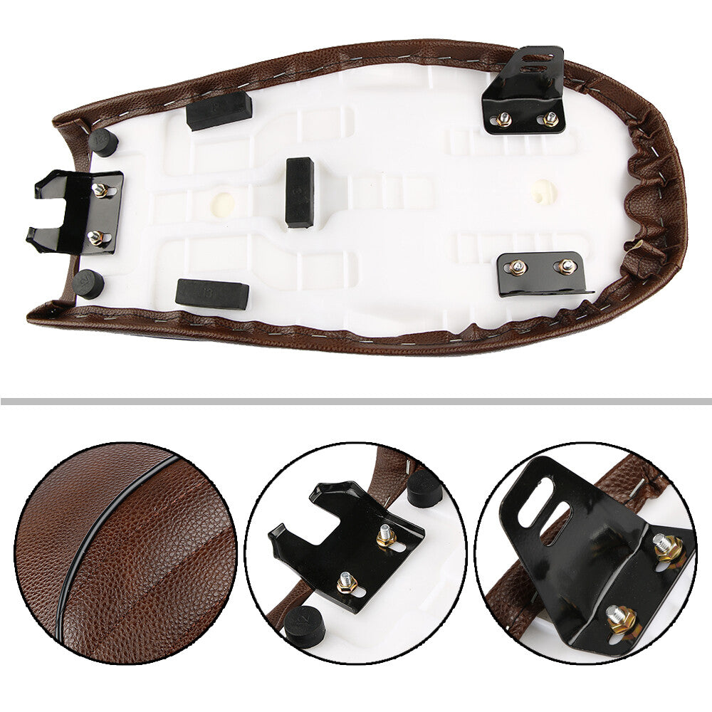 Motorcycle Brat Hump Saddle For CAFE RACER for YAMAHA for HONDA UNIVERSAL Brown PU UK