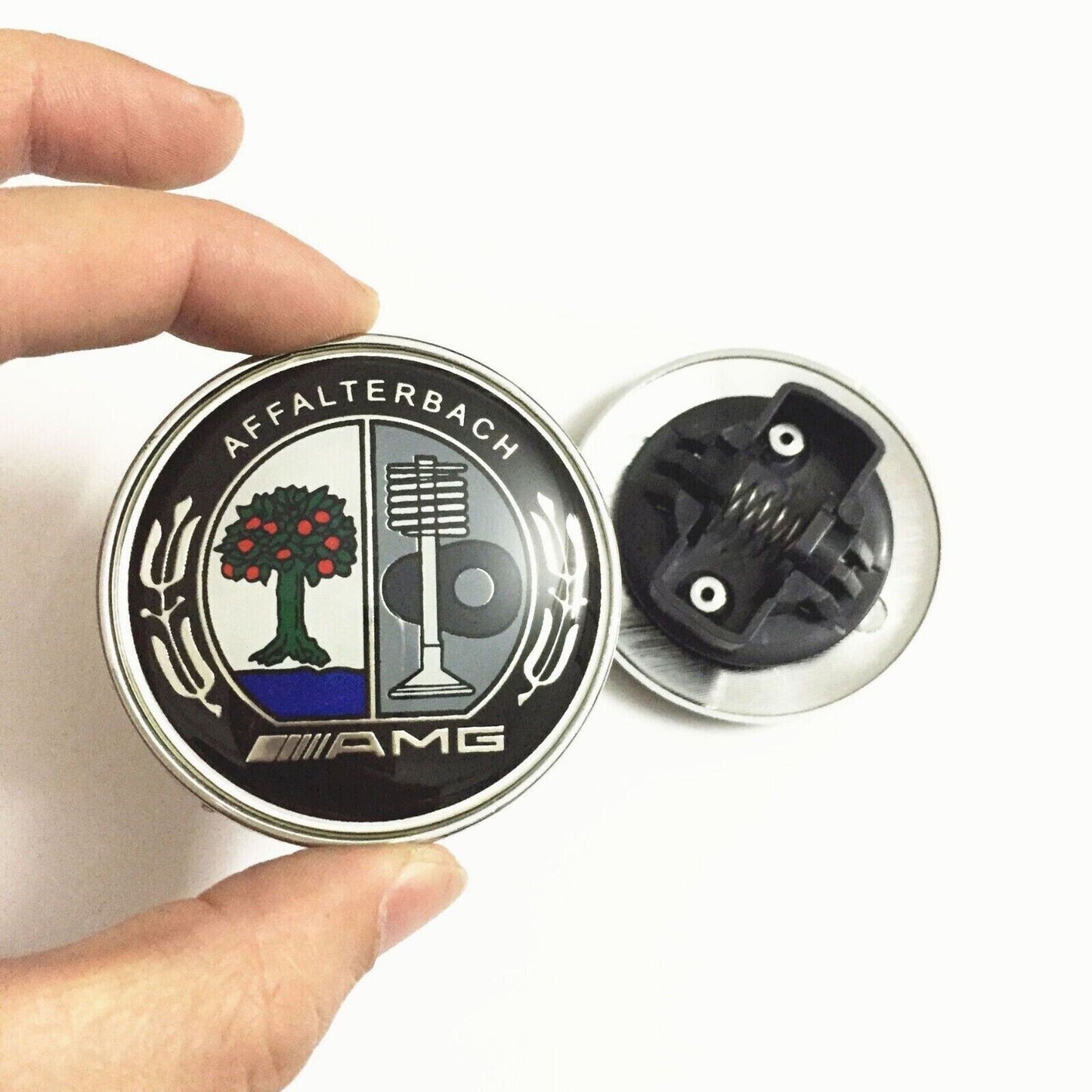 57mm front hood badge, Affalterbach, colored apple tree, suitable for MB C250 C300 C400 C43