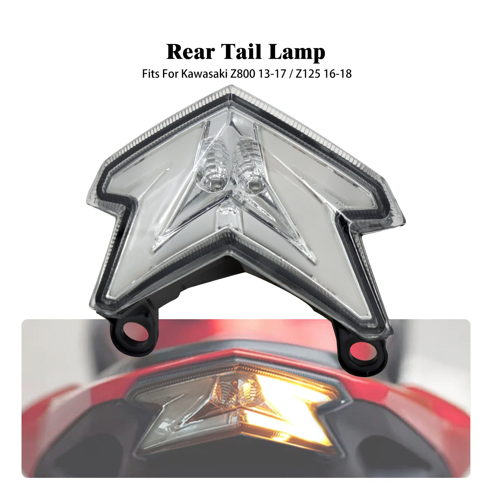 Rear Brake Run Turn Signal LED Taillight Fit for KAWASAKI Z125 Z800 ZX-6R