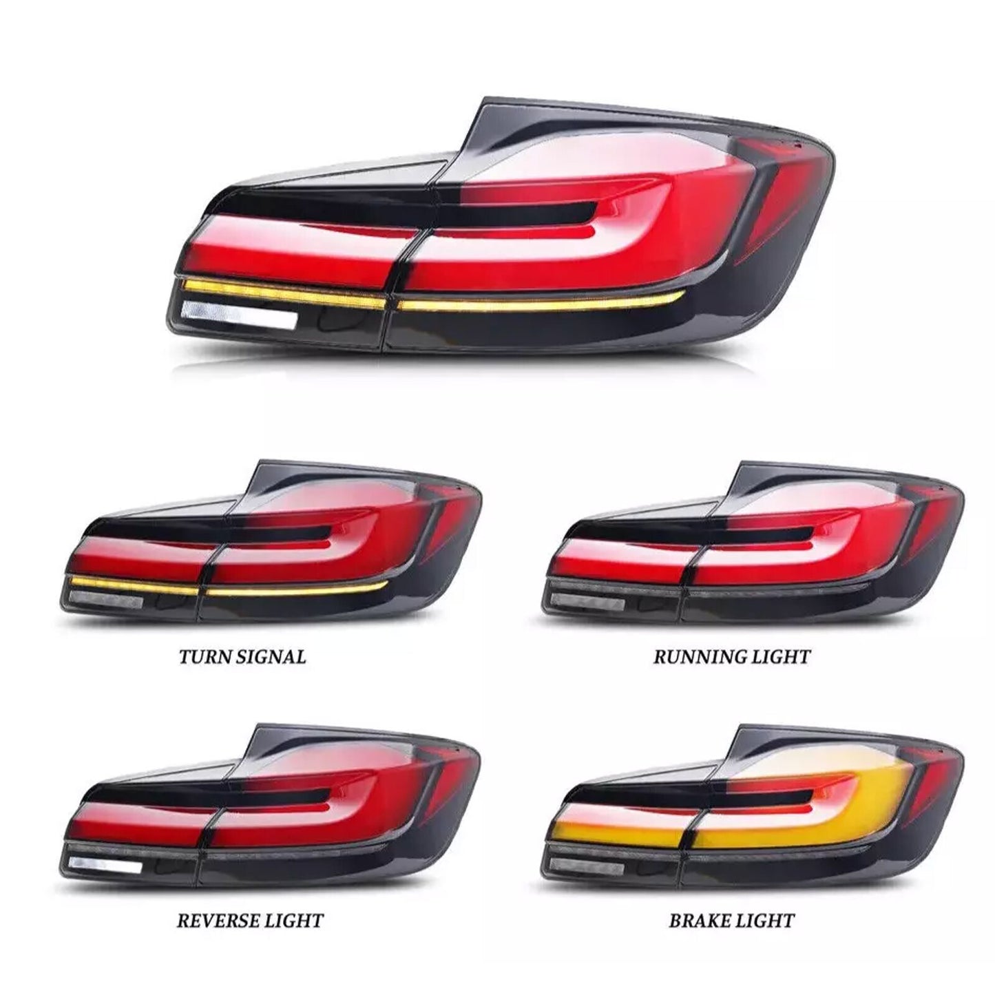 LED TAIL LIGHTS for BMW 5 SERIES F10 F18 M5 2011-2017 SEQUENTIAL REAR LAMPS