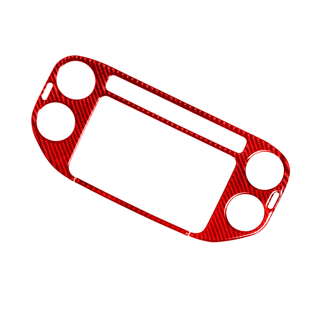 Red Carbon Fiber Center Vent Outer Trim Panel for Volkswagen for Tiguan 13-17