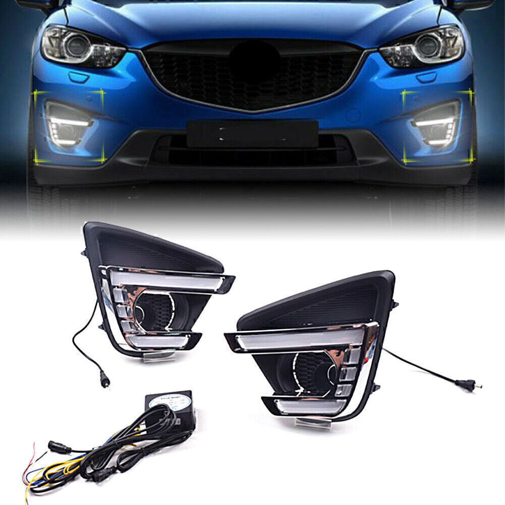 Car Front Daytime Running Light Fog Turn Lamp Fit for Mazda CX-5 2012-2016