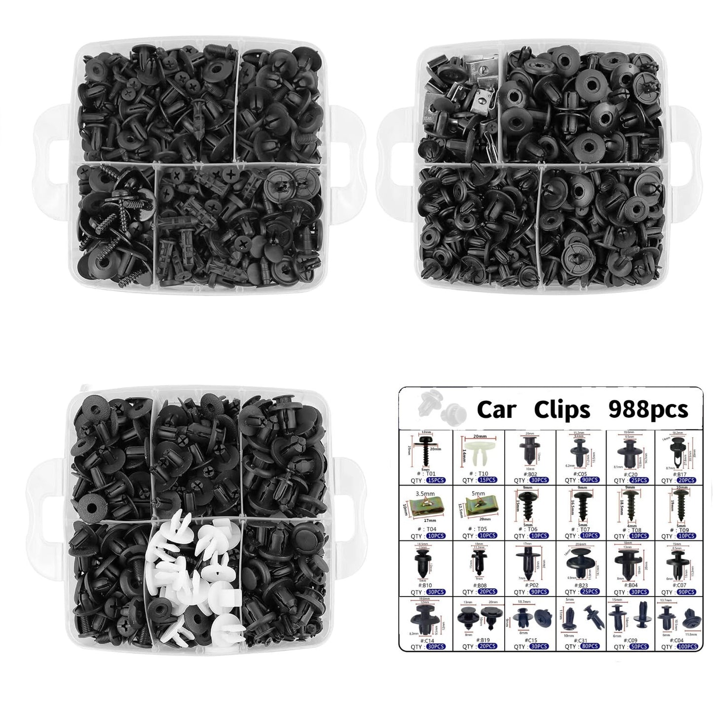 Car push-type fixing clip, plastic bumper clip, automatic rivet pusher, door panel clip