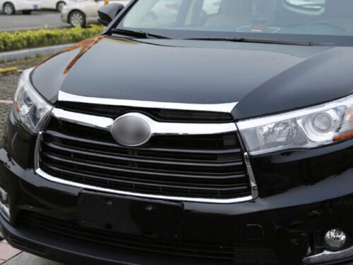 Front Engine Hood Mesh Grille Chrome Look Strip Trim for Toyota Highlander 14-19