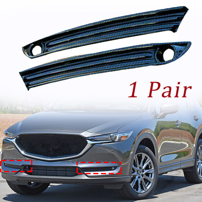 2-piece carbon fiber exterior front fog light trim for Mazda CX-5 CX-5 2017-21