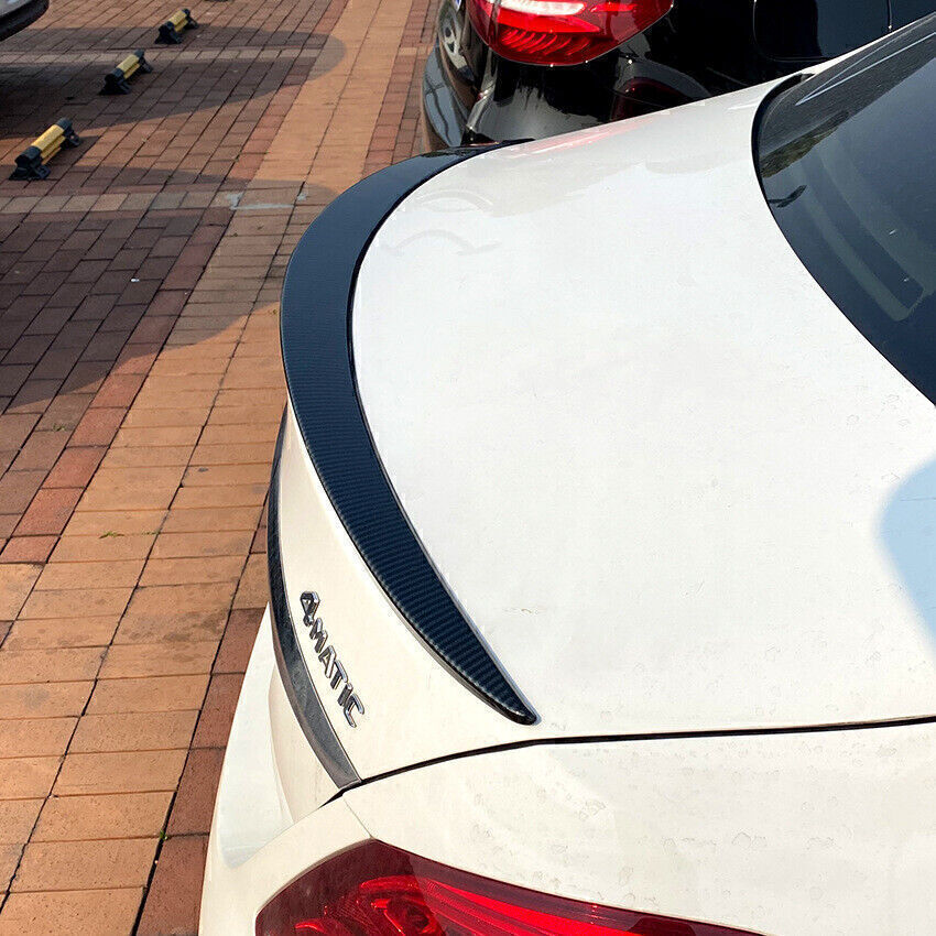 1x For 2015-21 for Benz C-Class W205 C300 Sedan Carbon Look Rear Trunk Spoiler Wing