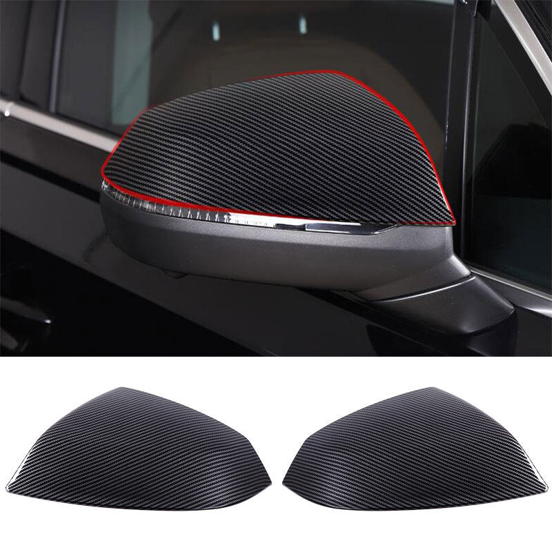 for Audi Q7 2020-2023 ABS Carbon Fiber Side Rear View Mirror Cover Cap Trim 2Pcs
