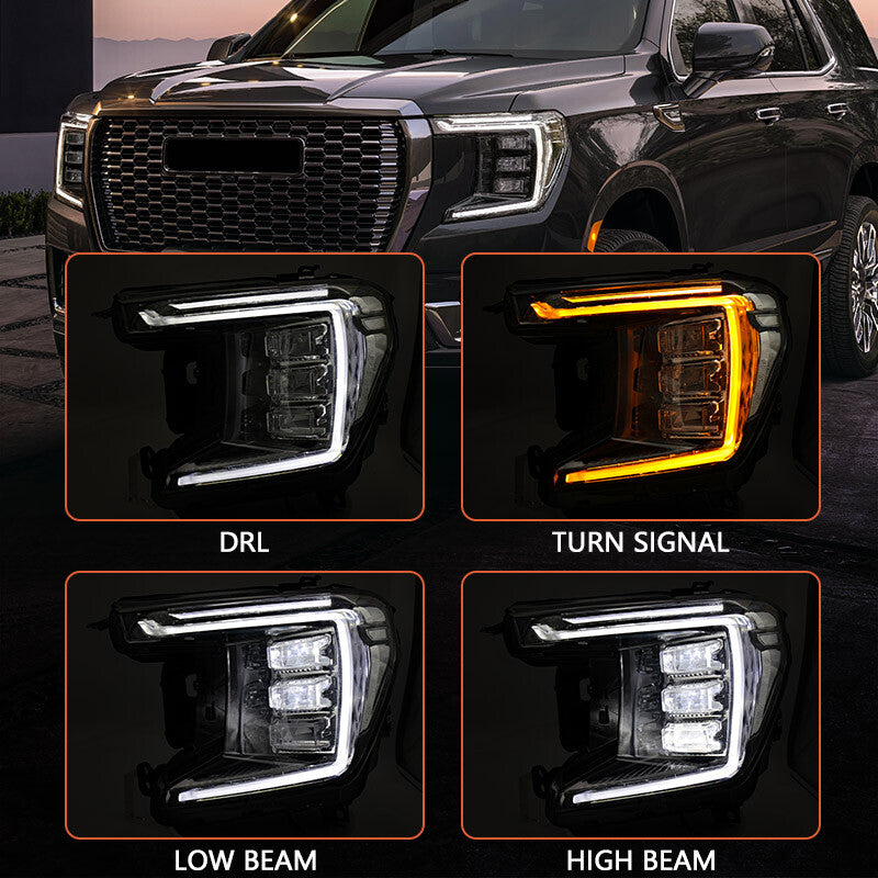 Suitable for 2021-2023 for GMC for Yukon XL SLE | SLT Full LED Headlights (Left Light)