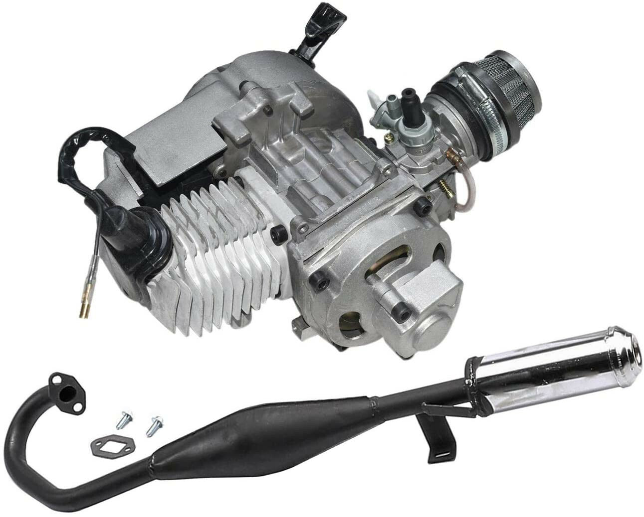 50cc 49cc 2-stroke engine motor and exhaust all-terrain vehicle pocket bicycle four-wheeled scooter shredder
